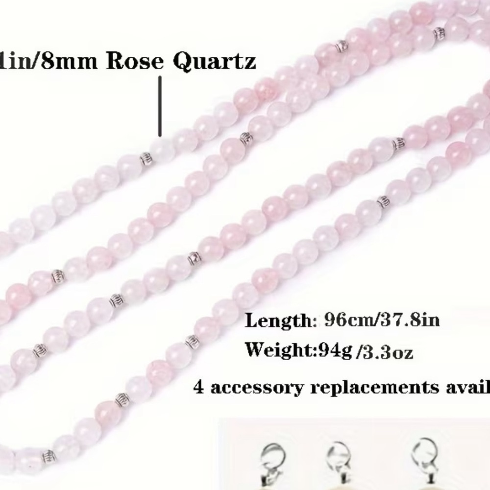 LOVE Genuine Rose Quartz Mala -Reiki Charged - Picture 2 of 5